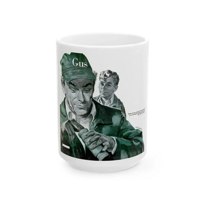 Gus Cools a Hot Engine, Popular Science, June 1950 - White Coffee Mug 15oz - Go Mug Yourself