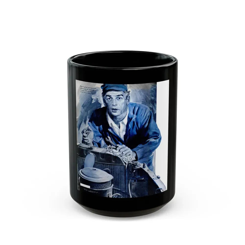 Gus Fixes the Local Scrooge, Popular Science, December 1950 - Black Coffee Mug 15oz - Go Mug Yourself