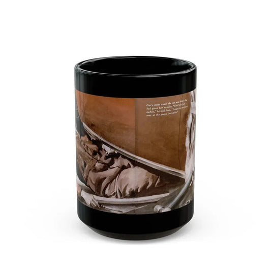 Gus Parlays a Pair of Hunches, Popular Science, February 1951 - Black Coffee Mug 15oz - Go Mug Yourself