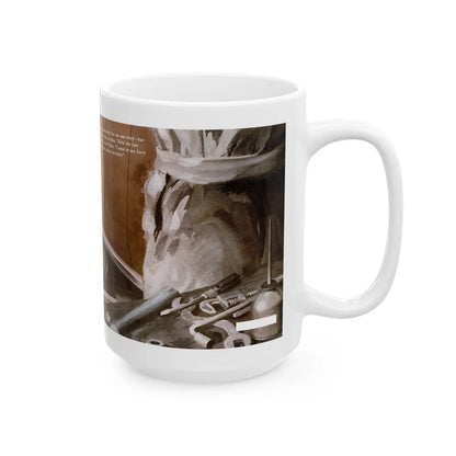 Gus Parlays a Pair of Hunches, Popular Science, February 1951 - White Coffee Mug-Go Mug Yourself