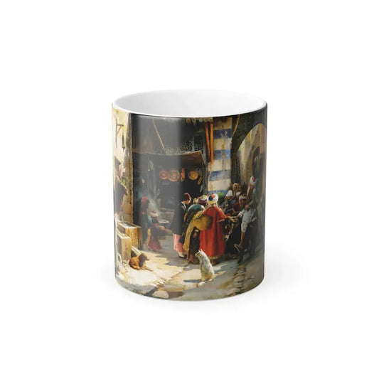 Gustav Bauernfeind (1848-1904) Damascus street scene - Color Changing Mug 11oz 11oz - Go Mug Yourself