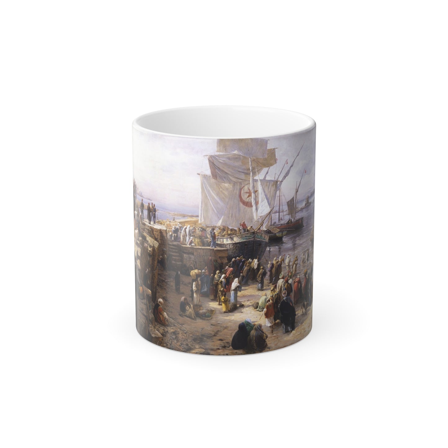 Gustav Bauernfeind (1848-1904) Jaffa, Recruiting of Turkish Soldiers in Palestine - Oil on canvas 1888 - Color Changing Mug 11oz-11oz-Go Mug Yourself