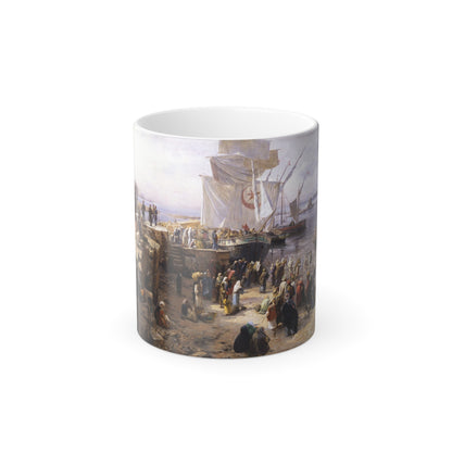 Gustav Bauernfeind (1848-1904) Jaffa, Recruiting of Turkish Soldiers in Palestine - Oil on canvas 1888 - Color Changing Mug 11oz-11oz-Go Mug Yourself