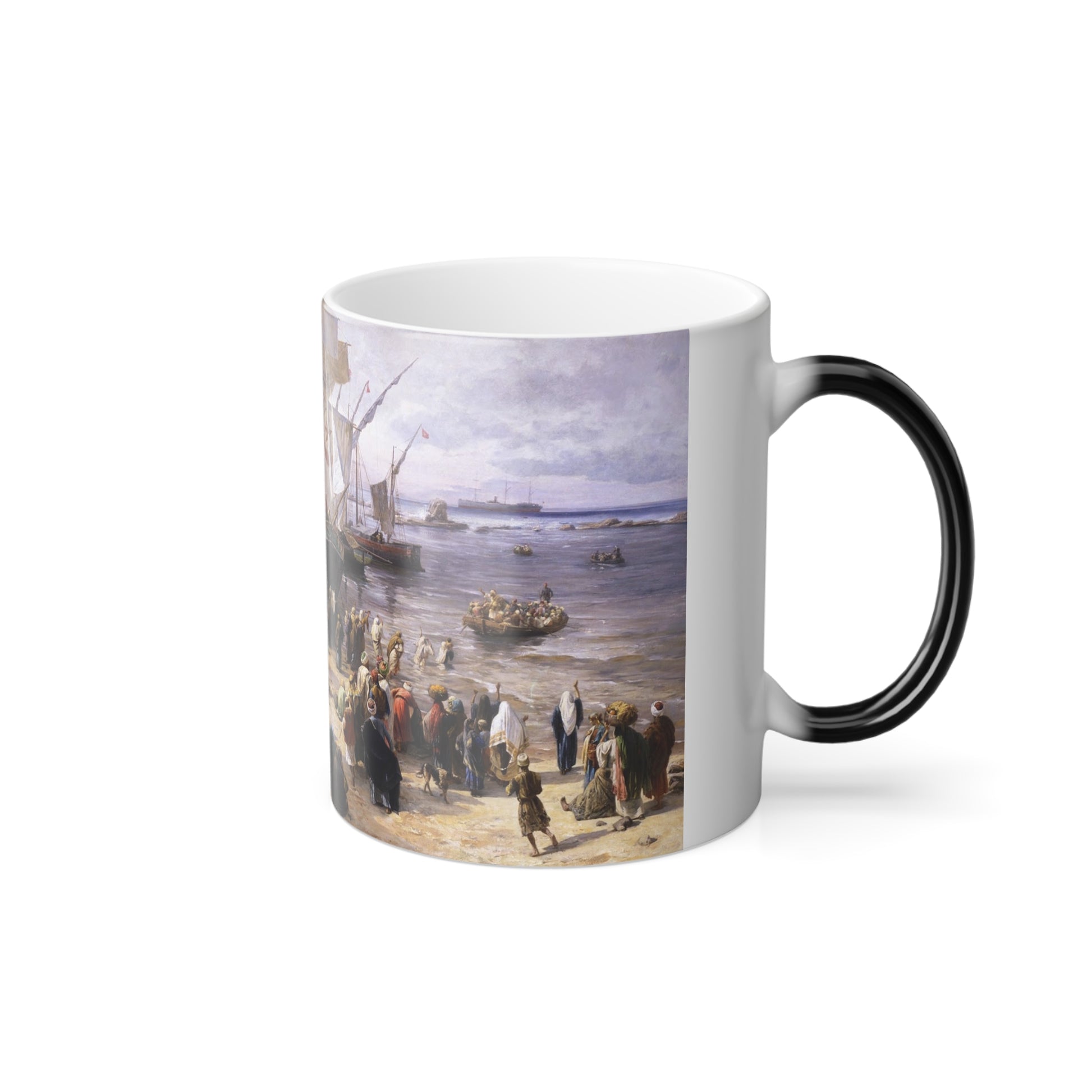 Gustav Bauernfeind (1848-1904) Jaffa, Recruiting of Turkish Soldiers in Palestine - Oil on canvas 1888 - Color Changing Mug 11oz-Go Mug Yourself