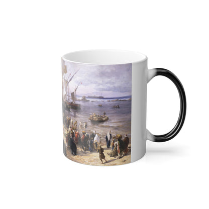Gustav Bauernfeind (1848-1904) Jaffa, Recruiting of Turkish Soldiers in Palestine - Oil on canvas 1888 - Color Changing Mug 11oz-Go Mug Yourself