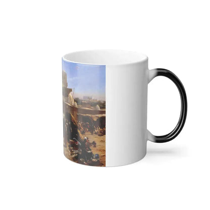 Gustav Bauernfeind (1848-1904) Market in Jaffa 1887 - Color Changing Mug 11oz - Go Mug Yourself