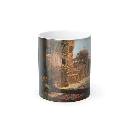 Gustav Bauernfeind (1848-1904) Sentinel at the Entrance to the Temple Mount, Jerusalem - Oil on Panel 1883 - Color Changing Mug 11oz 11oz - Go Mug Yourself