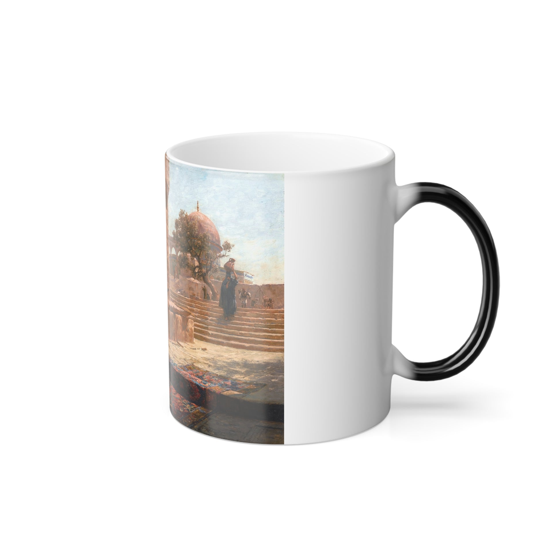 Gustav Bauernfeind (1848-1904) Sentinel at the Entrance to the Temple Mount, Jerusalem - Oil on Panel 1883 - Color Changing Mug 11oz-Go Mug Yourself