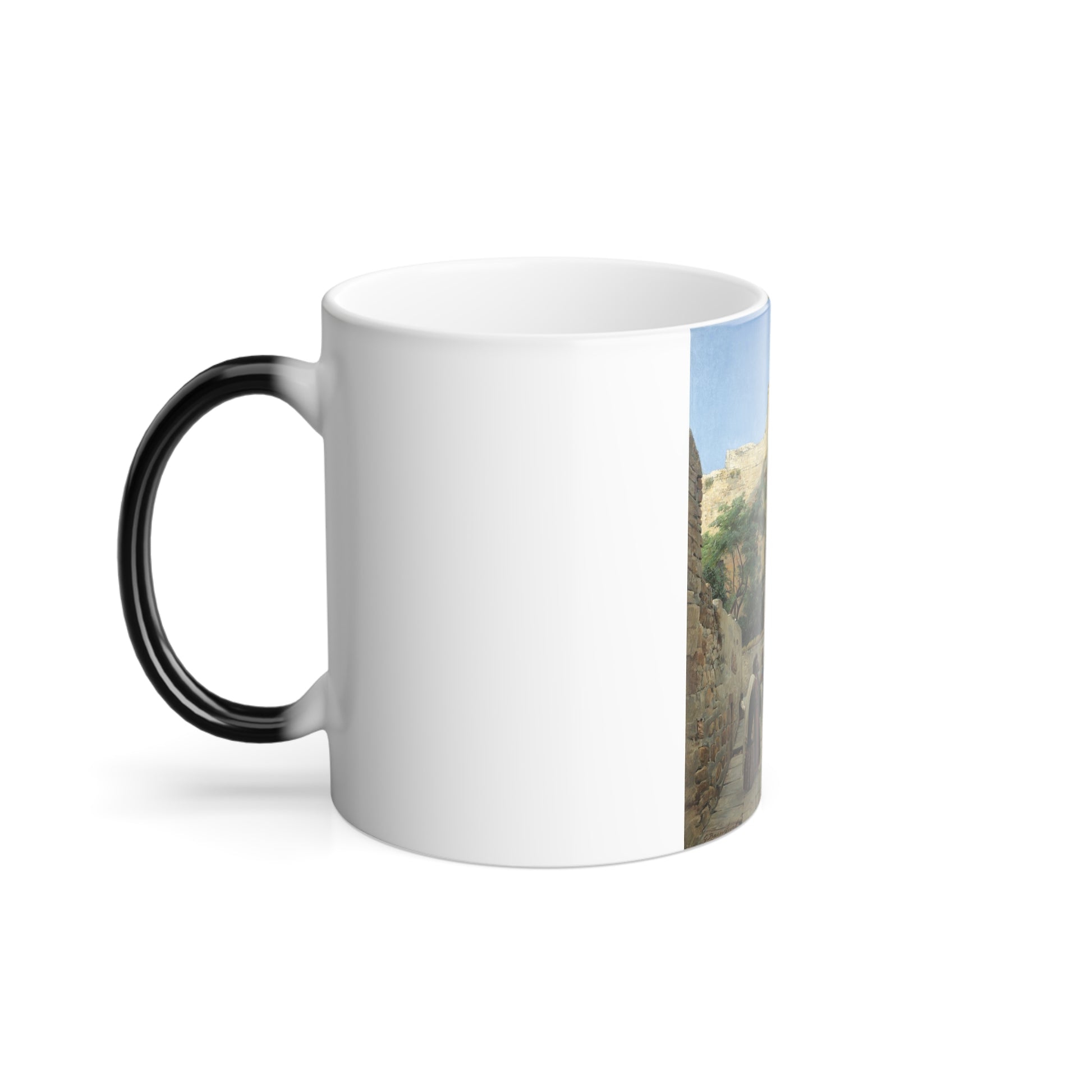 Gustav Bauernfeind (1848-1904) The Wailing Wall Jerusalem Oil on Canvas Laid Down On Panel - Color Changing Mug 11oz-Go Mug Yourself