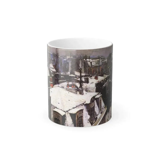 Gustave Caillebotte (1848-1894) Rooftops Under Snow - Oil on canvas 1878 - Color Changing Mug 11oz 11oz - Go Mug Yourself