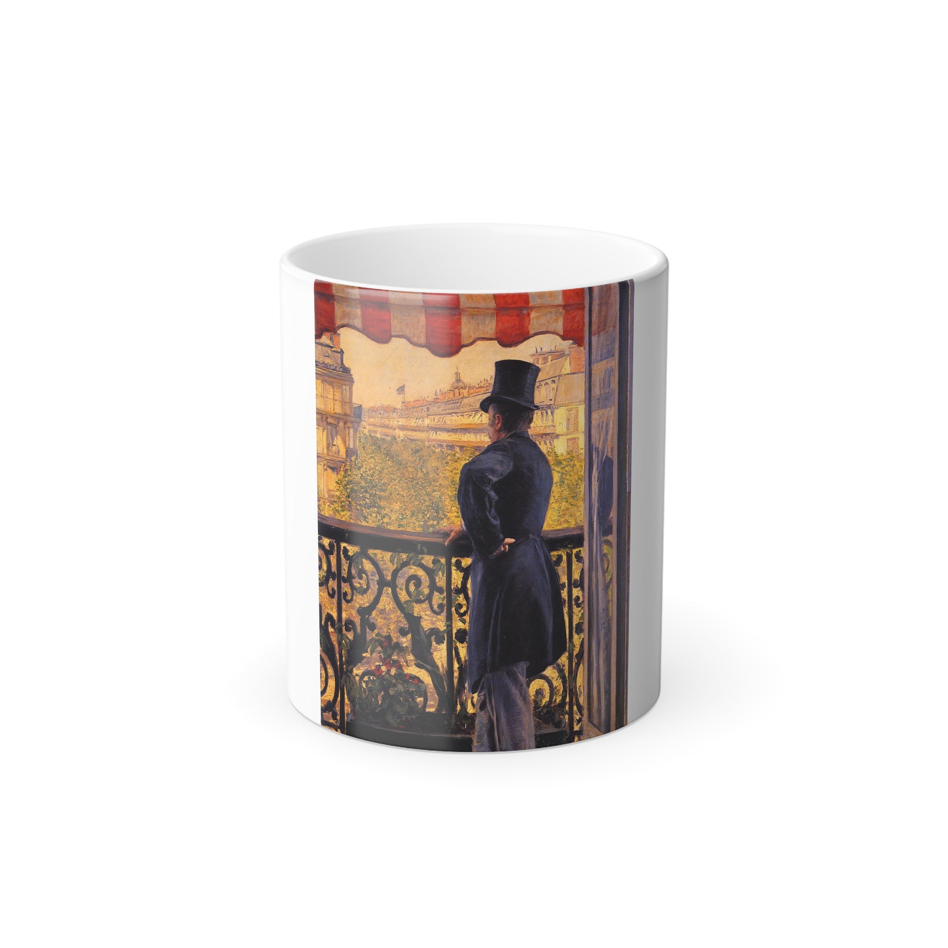 Gustave Caillebotte (1848-1894) The Man on the Balcony - Oil on canvas 1880 - Color Changing Mug 11oz-11oz-Go Mug Yourself