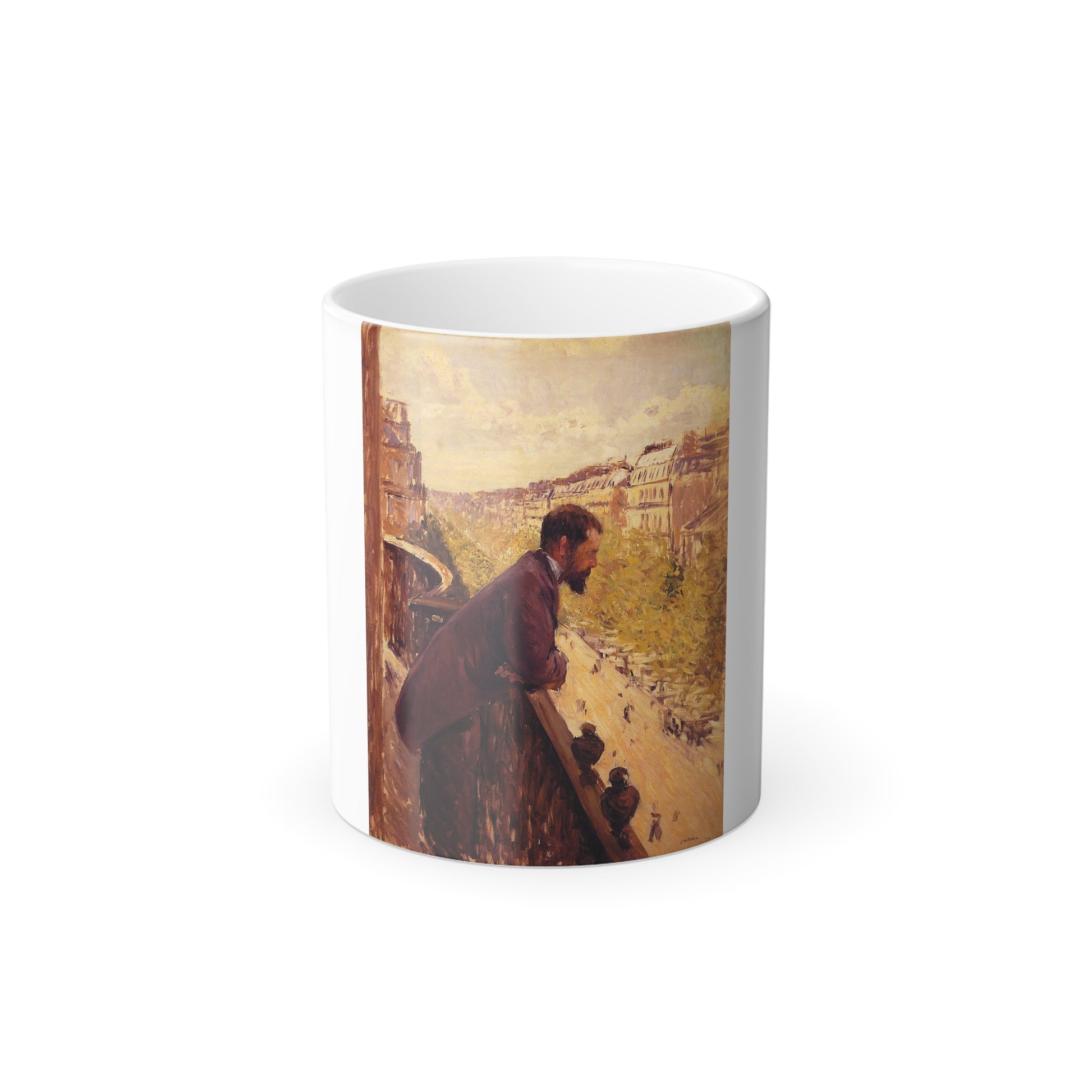 Gustave Caillebotte (1848-1894) The Man on the Balcony - Oil on canvas c1880 - Color Changing Mug 11oz-11oz-Go Mug Yourself