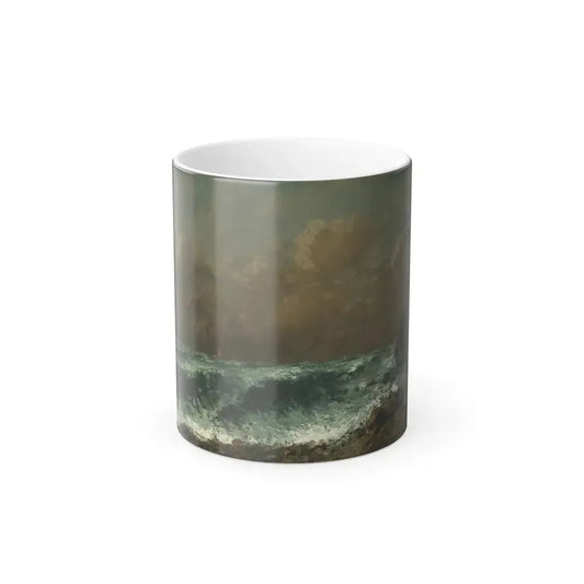 Gustave Courbet (1819-1877) La Vague - oil on canvas laid down on panel - Color Changing Mug 11oz 11oz - Go Mug Yourself