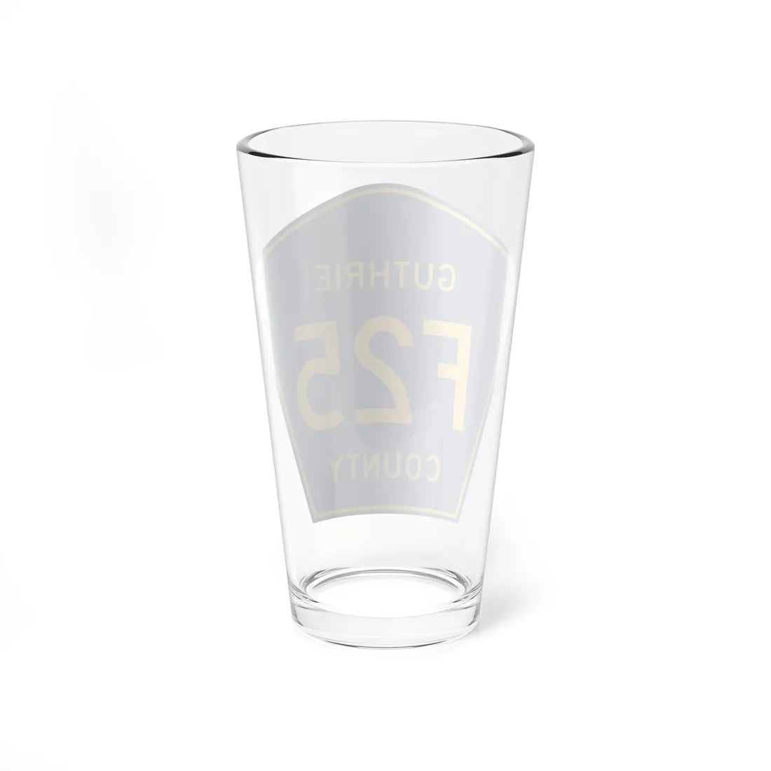 Guthrie County Route F25 IA (Iowa) (Road Sign) Pint Glass 16oz - Go Mug Yourself