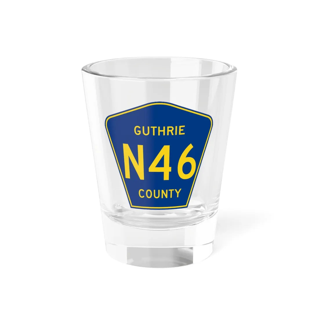 Guthrie County Route N46 IA (Iowa) (Road Sign) Shot Glass 1.5oz 1.5oz - Go Mug Yourself