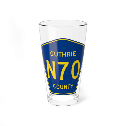 Guthrie County Route N70 IA (Iowa) (Road Sign) Pint Glass 16oz 16oz - Go Mug Yourself