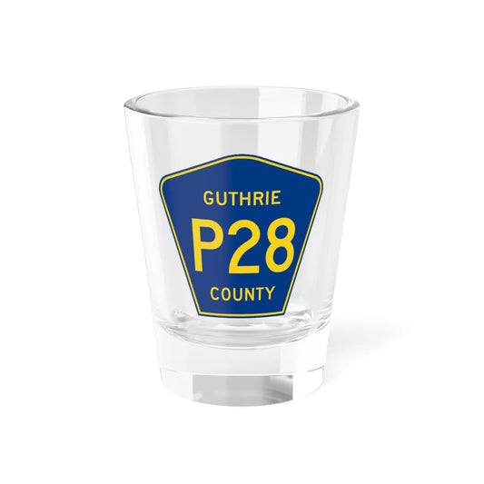 Guthrie County Route P28 IA (Iowa) (Road Sign) Shot Glass 1.5oz 1.5oz - Go Mug Yourself