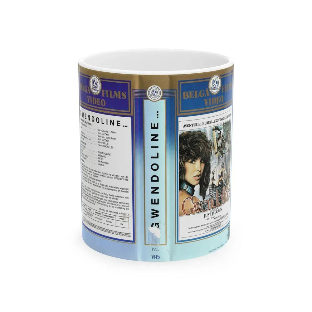 GWENDOLINE BELGA FILMS VIDEO (VHS COVER) - White Coffee Mug 11oz - Go Mug Yourself
