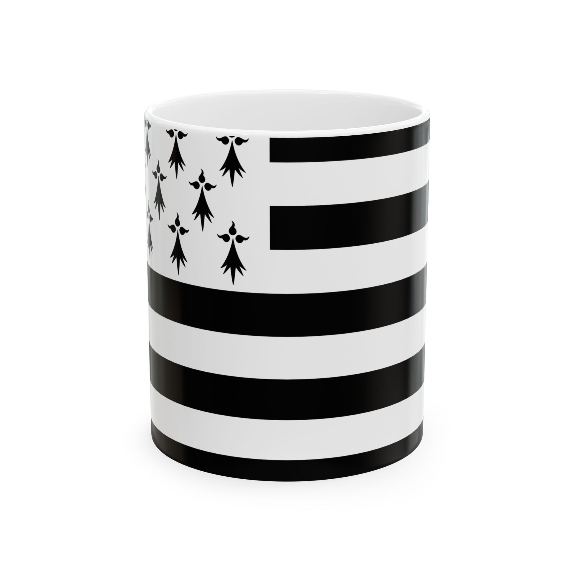 Gwenn ha Du 11 mouchetures (Belgium) White Coffee Mug-11oz-Go Mug Yourself