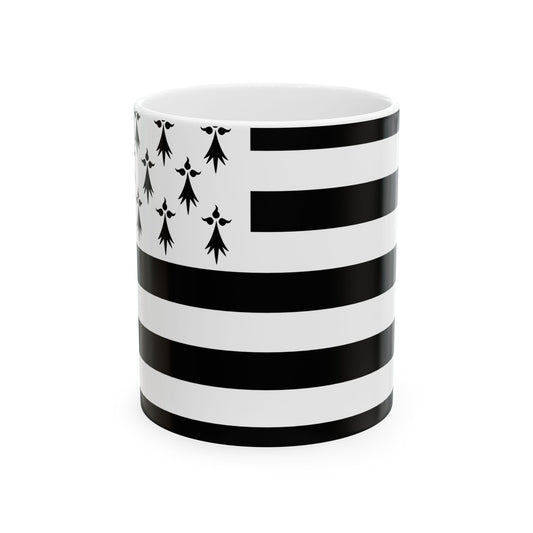 Gwenn ha Du 11 mouchetures (Belgium) White Coffee Mug-11oz-Go Mug Yourself
