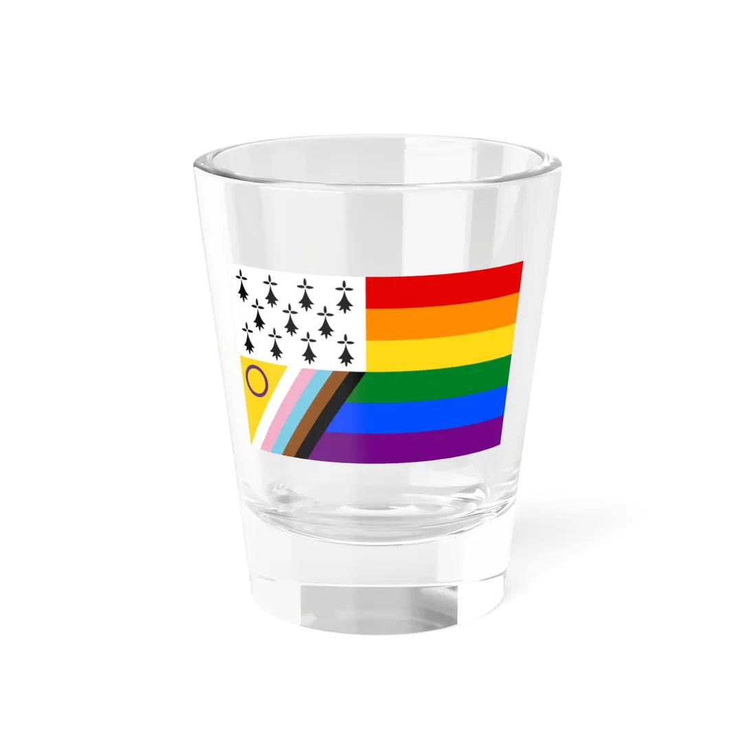 Gwenn-ha-du lgbt (Belgium) Shot Glass 1.5oz 1.5oz - Go Mug Yourself