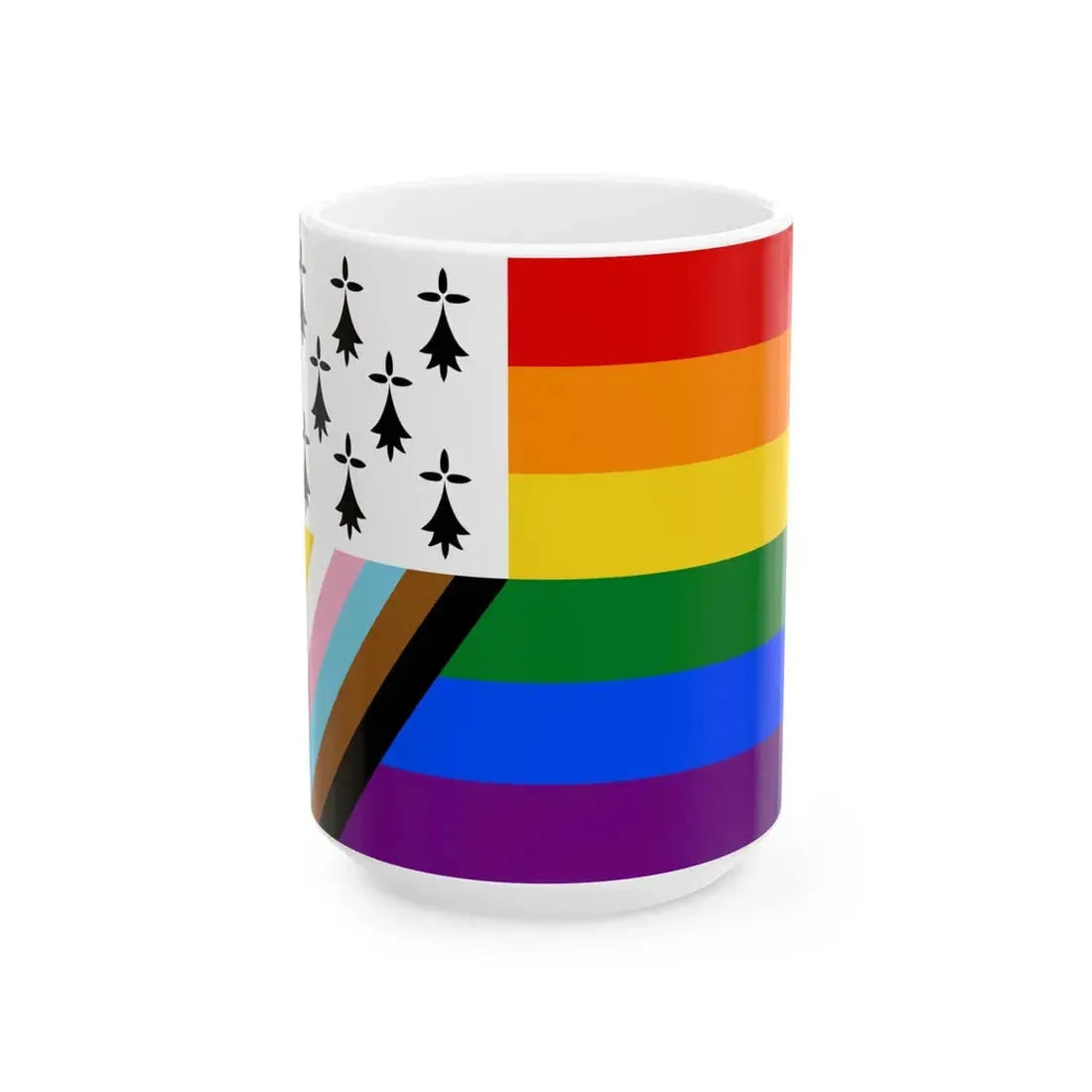 Gwenn-ha-du lgbt (Belgium) White Coffee Mug 15oz - Go Mug Yourself