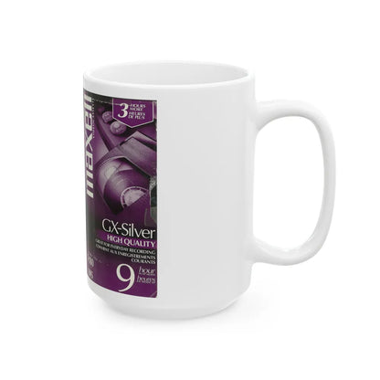 GX SILVER MAXELL VIDEOCASSETTE BLANK TAPE (VHS COVER) - White Coffee Mug-Go Mug Yourself