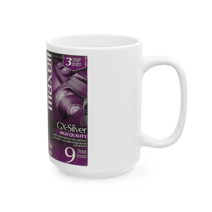 GX SILVER MAXELL VIDEOCASSETTE BLANK TAPE (VHS COVER) - White Coffee Mug - Go Mug Yourself