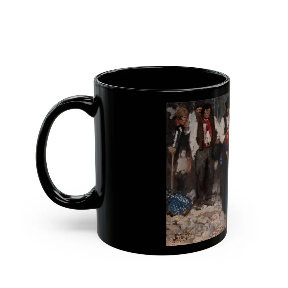 Gypsies Paused at a Clearing - Black Coffee Mug-Go Mug Yourself