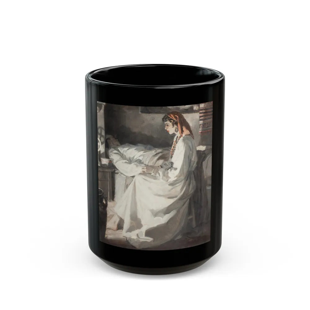 Gypsy with Injured Man - Black Coffee Mug-15oz-Go Mug Yourself