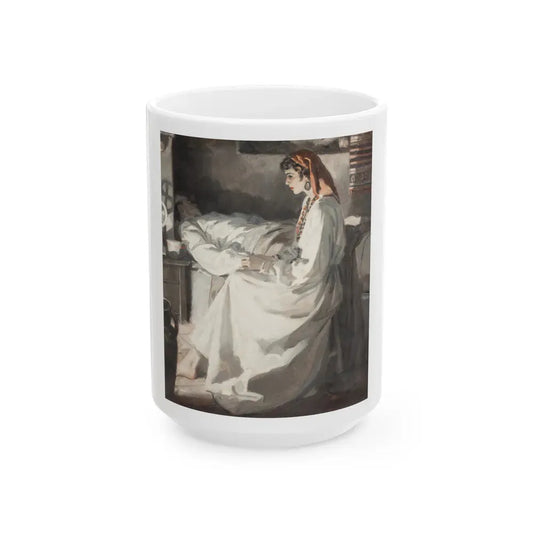 Gypsy with Injured Man - White Coffee Mug 15oz - Go Mug Yourself