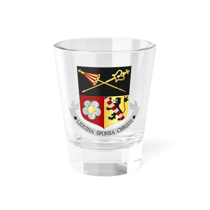 H. Liduina en O.L. Vrouw Rozenkrans Schiedam wapen (Netherlands) (Coat of Arms) Shot Glass 1.5oz 1.5oz - Go Mug Yourself
