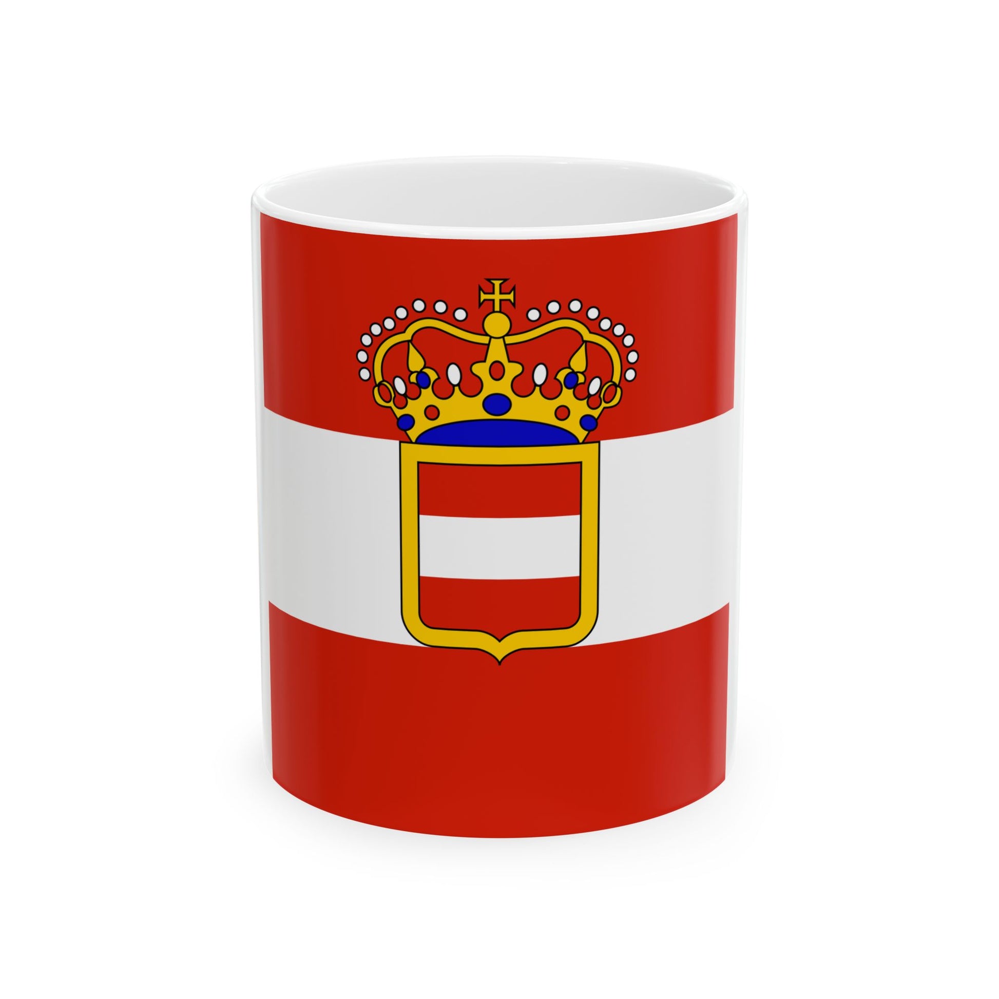 Habsburg Admirals Flag 1828 (Austria) White Coffee Mug-11oz-Go Mug Yourself