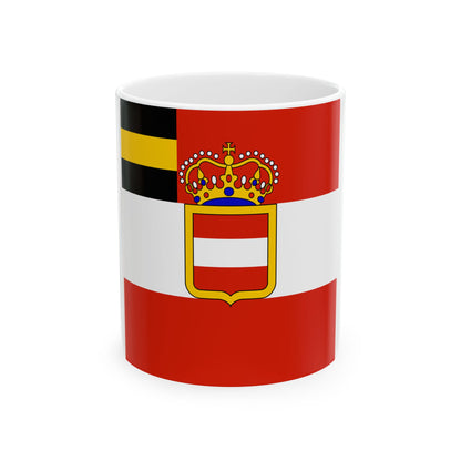 Habsburg Admirals Flag 1853 (Austria) White Coffee Mug-11oz-Go Mug Yourself