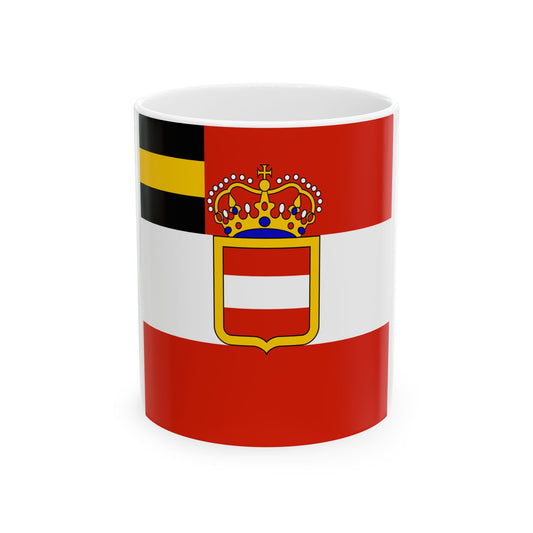 Habsburg Admirals Flag 1853 (Austria) White Coffee Mug-11oz-Go Mug Yourself