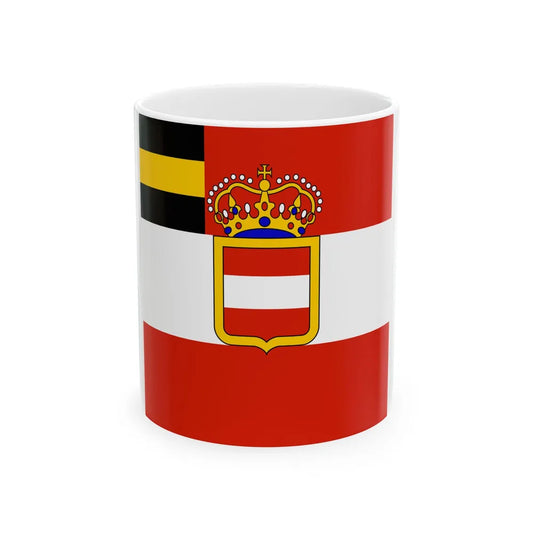 Habsburg Admirals Flag 1853 (Austria) White Coffee Mug 11oz - Go Mug Yourself