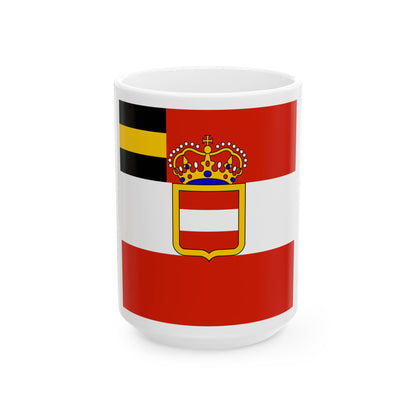 Habsburg Admirals Flag 1853 (Austria) White Coffee Mug-15oz-Go Mug Yourself
