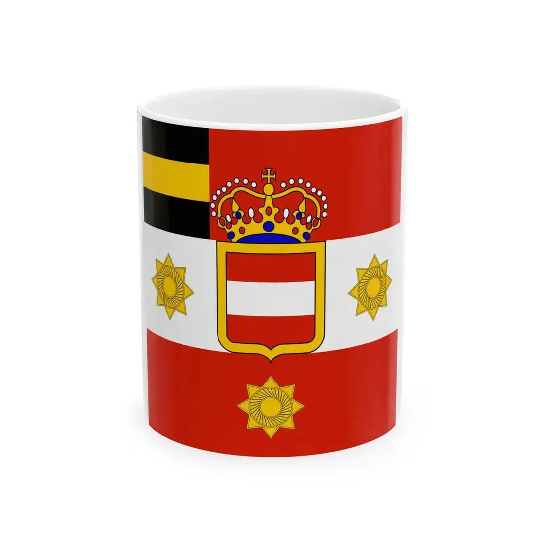 Habsburg Generals Flag (Austria) White Coffee Mug 11oz - Go Mug Yourself