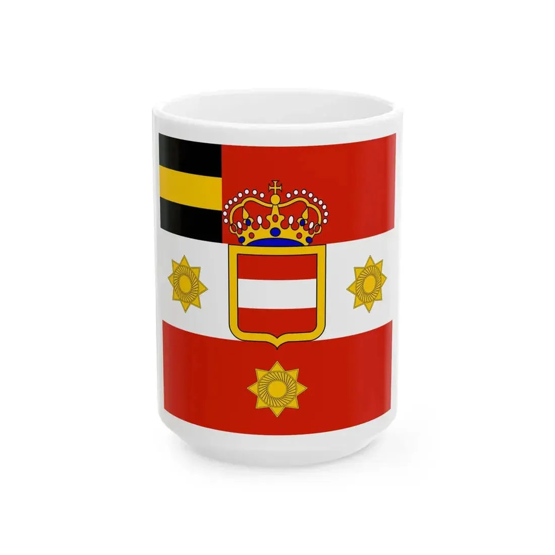 Habsburg Generals Flag (Austria) White Coffee Mug 15oz - Go Mug Yourself