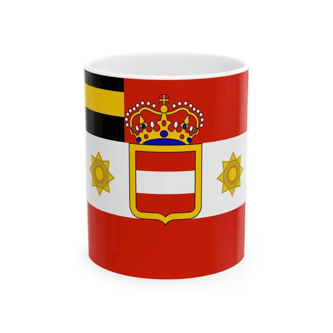 Habsburg Lieutenant Field Marshals Flag (Austria) White Coffee Mug 11oz - Go Mug Yourself