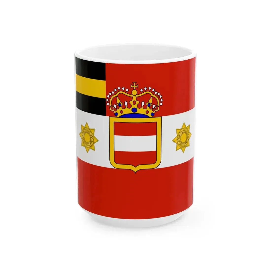 Habsburg Lieutenant Field Marshals Flag (Austria) White Coffee Mug 15oz - Go Mug Yourself