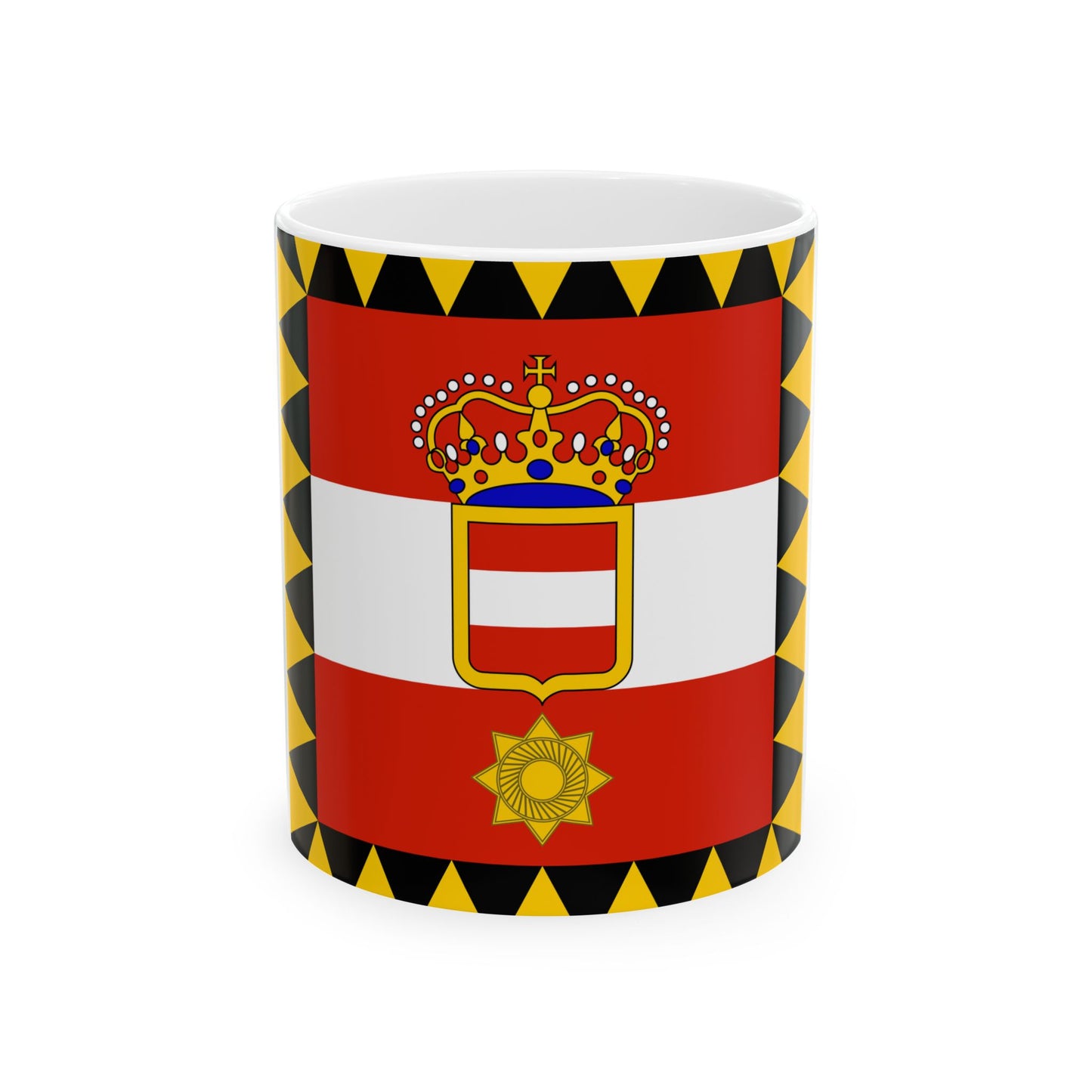 Habsburg Rear Admirals Flag (Austria) White Coffee Mug-11oz-Go Mug Yourself