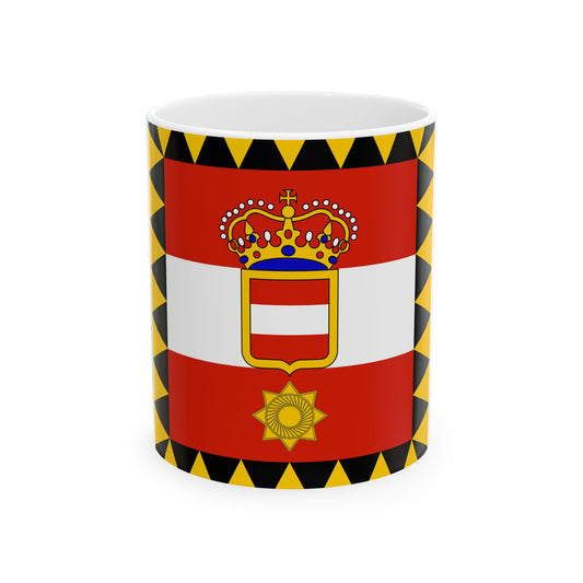 Habsburg Rear Admirals Flag (Austria) White Coffee Mug-11oz-Go Mug Yourself