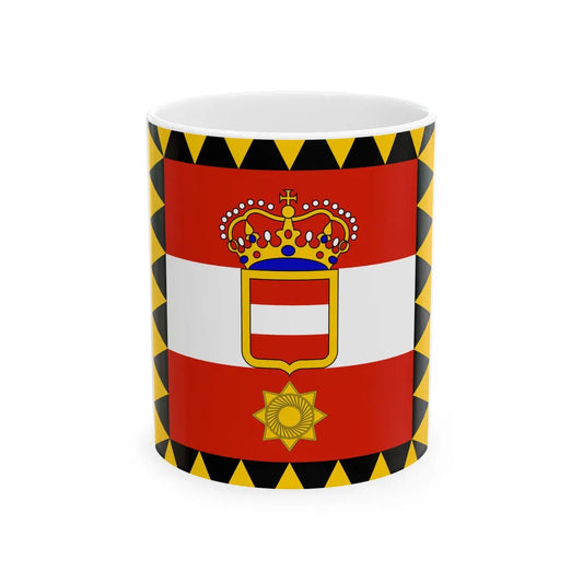 Habsburg Rear Admirals Flag (Austria) White Coffee Mug 11oz - Go Mug Yourself