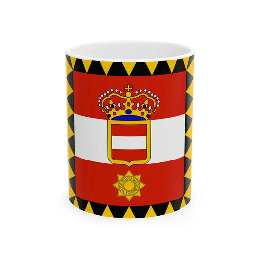 Habsburg Rear Admirals Flag (Austria) White Coffee Mug 11oz - Go Mug Yourself