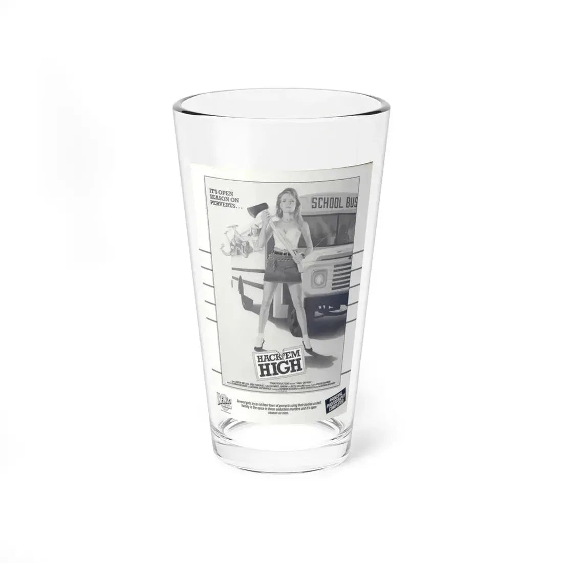 HACK'EM HIGH (CEMETERY HIGH) 1988 Movie Poster - Pint Glass 16oz 16oz - Go Mug Yourself