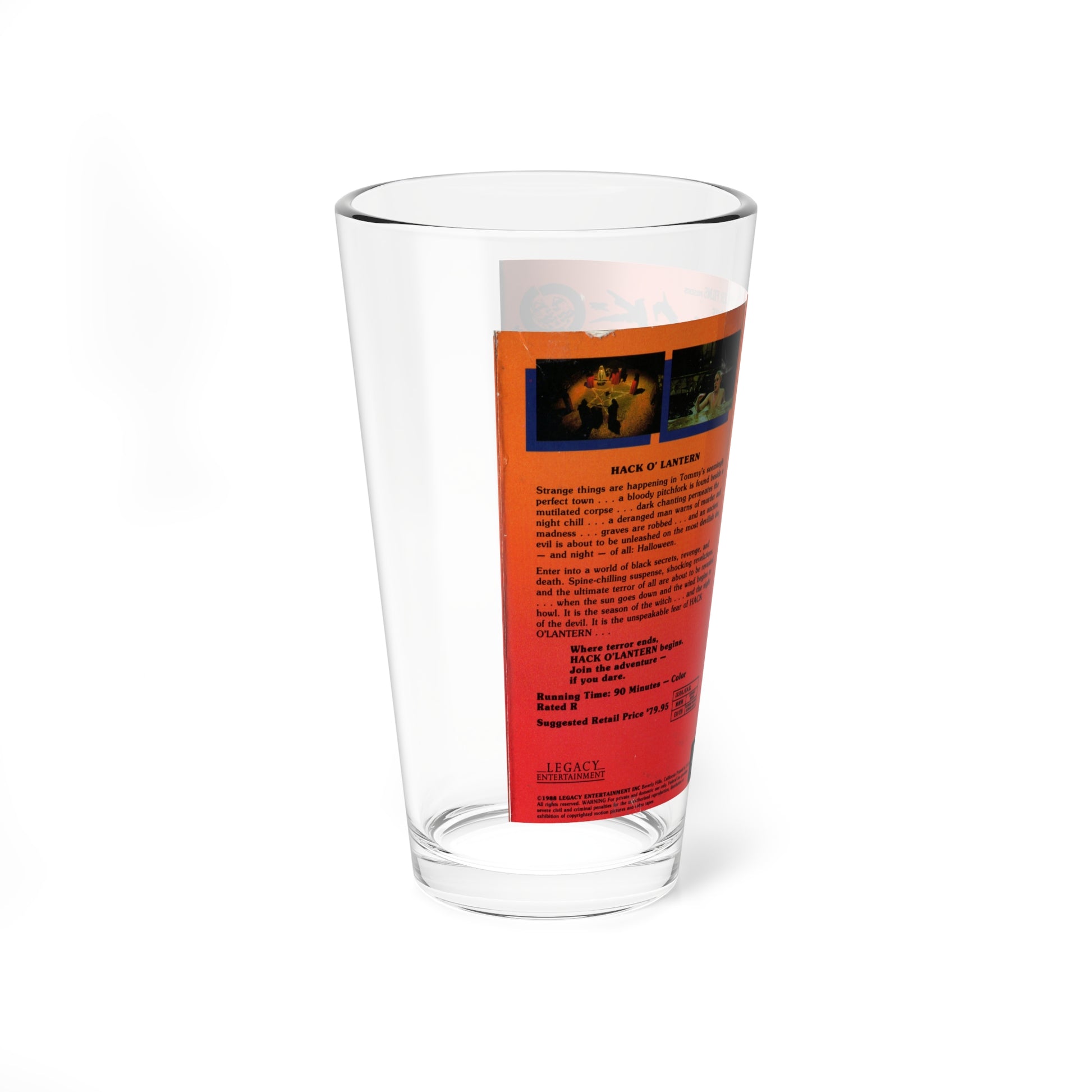 HACK O LANTERN (VHS COVER) Pint Glass 16oz-Go Mug Yourself