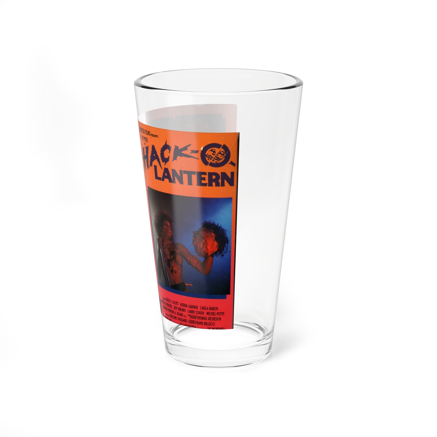 HACK O LANTERN (VHS COVER) Pint Glass 16oz-Go Mug Yourself