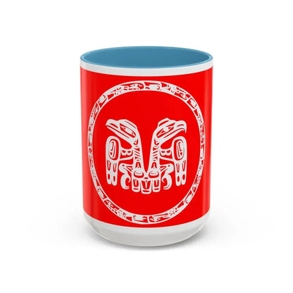 Haida Flag - Accent Coffee Mug 15oz Light Blue - Go Mug Yourself