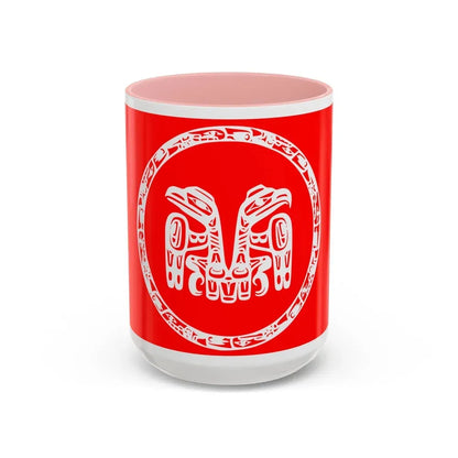 Haida Flag - Accent Coffee Mug 15oz Pink - Go Mug Yourself